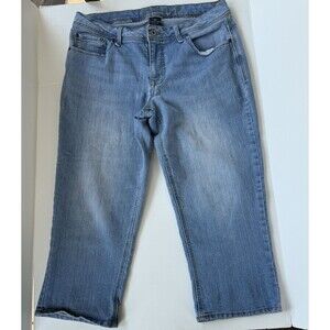 Faded Glory Women’s Size 16 Mid Rise Stretch Denim Capri Jeans Medium Wash Pants